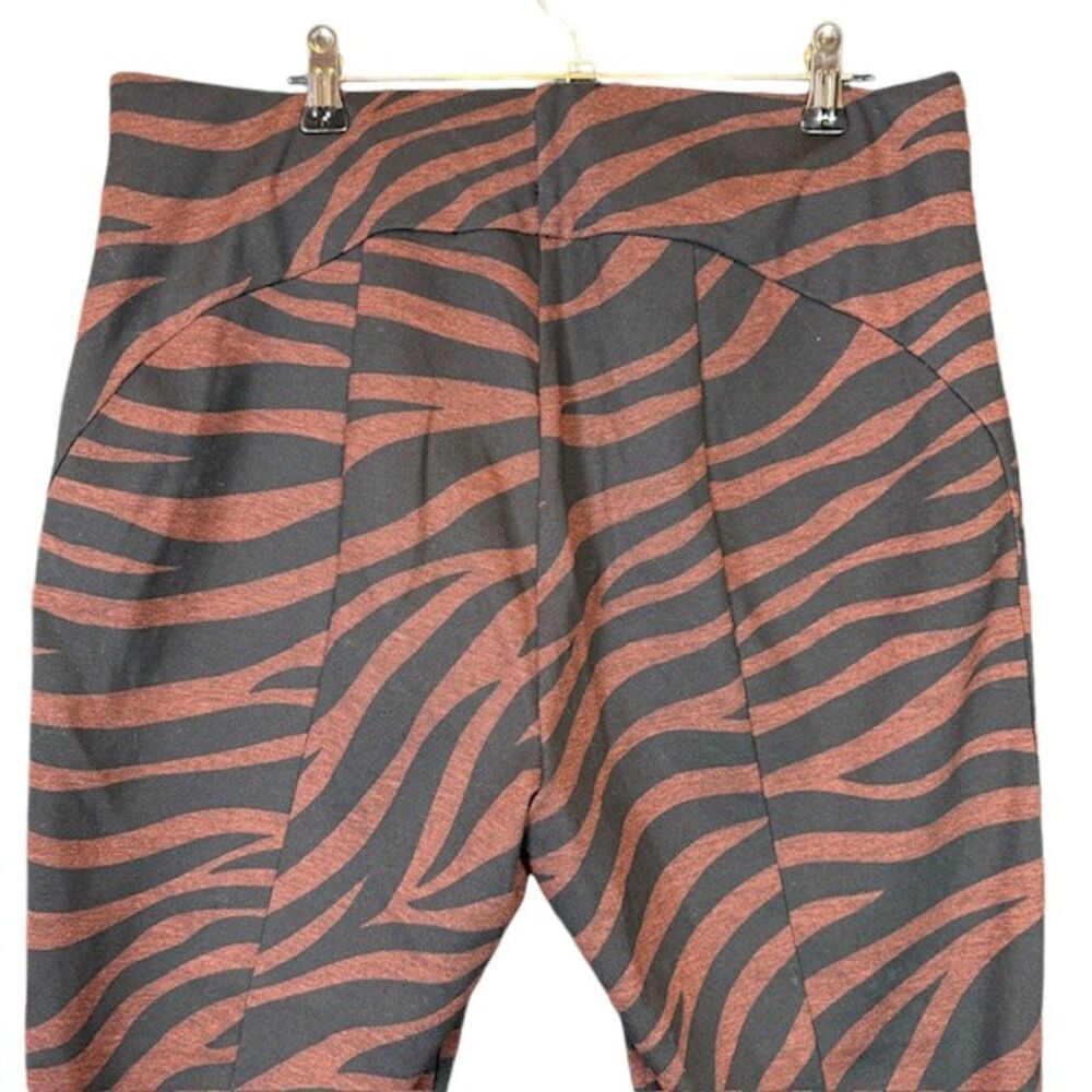 Ann Taylor High Rise Legging Zebra / Tiger Print Rust‎ Brown Black Size 10 - Picture 5 of 13